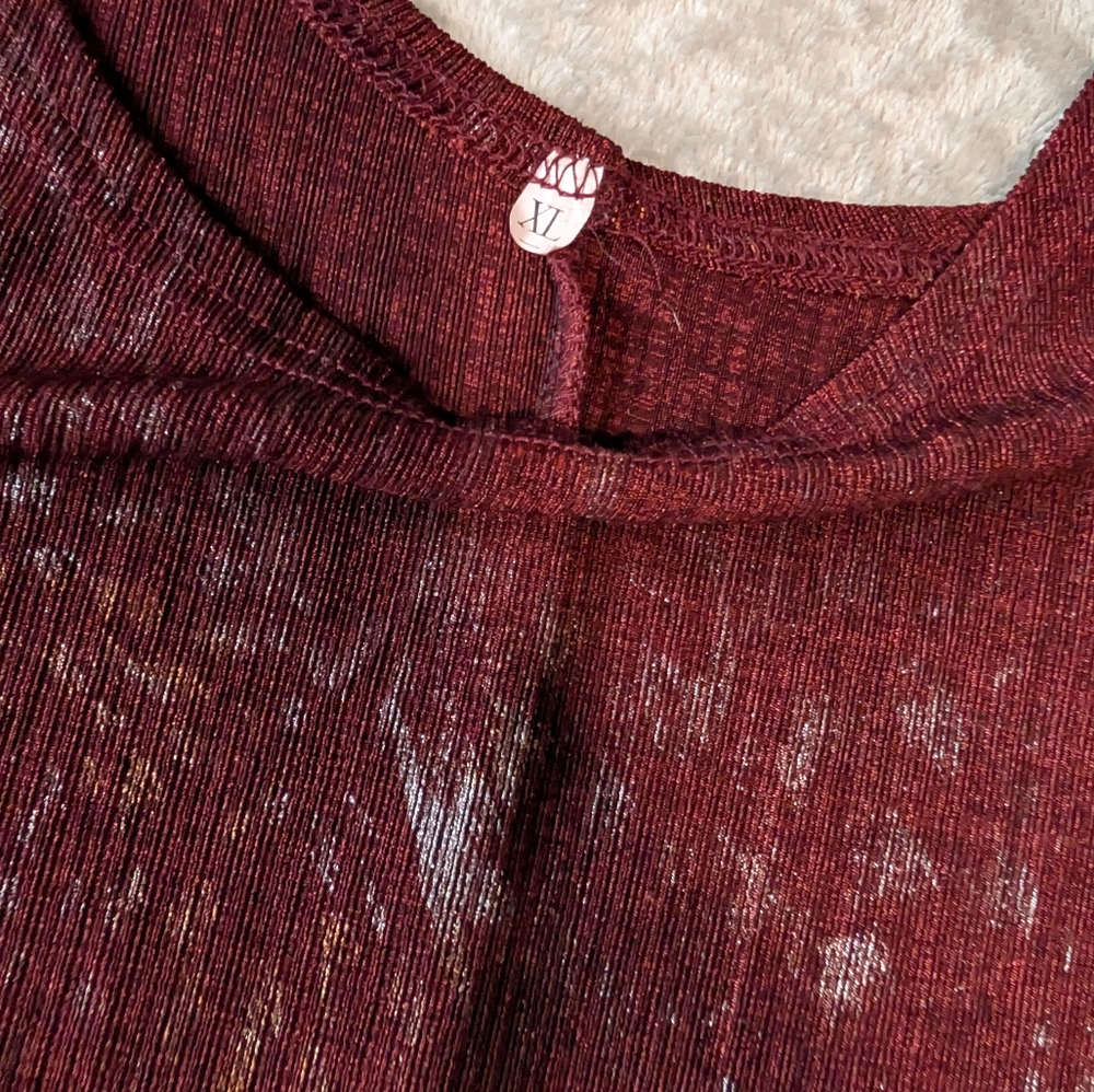 Burgundy Red Tank Maxi Dress XL Stretch 90s Dark Minimalist Artsy Moody Grunge image 8